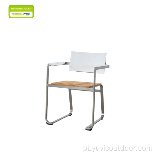 Conjunto de mesa de jantar de backrest ajustável Mobiliário de exterior